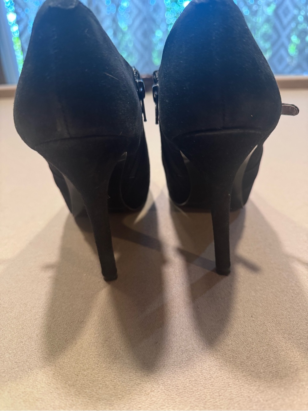 Nine West Black Suede Mary Jane Pump Heels - Picture 6 of 7